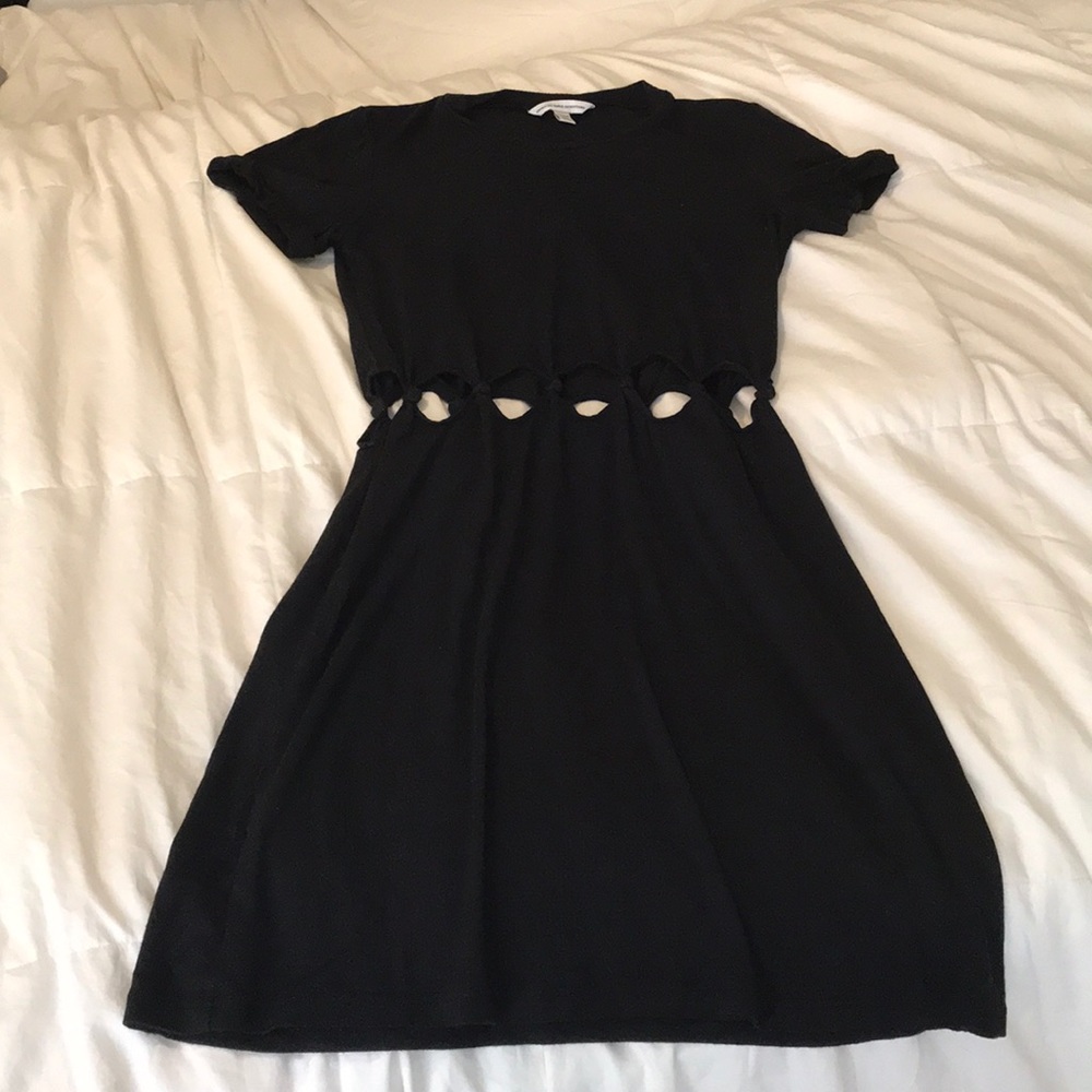 black stretchy cutout dress